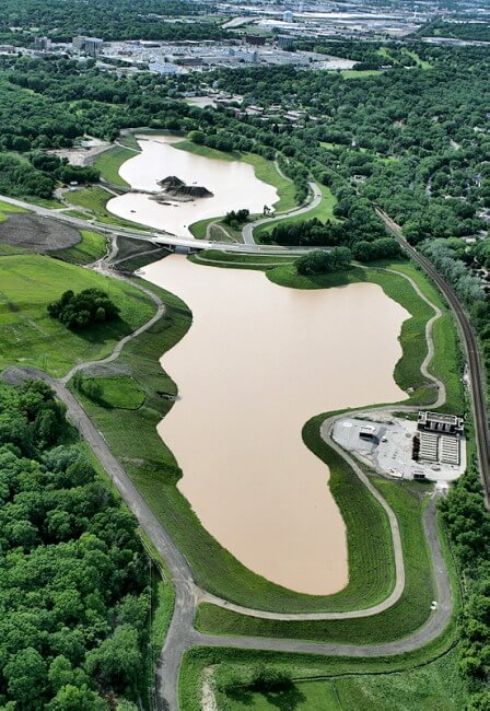 Milwaukee County Grounds Flood Management retention pond
