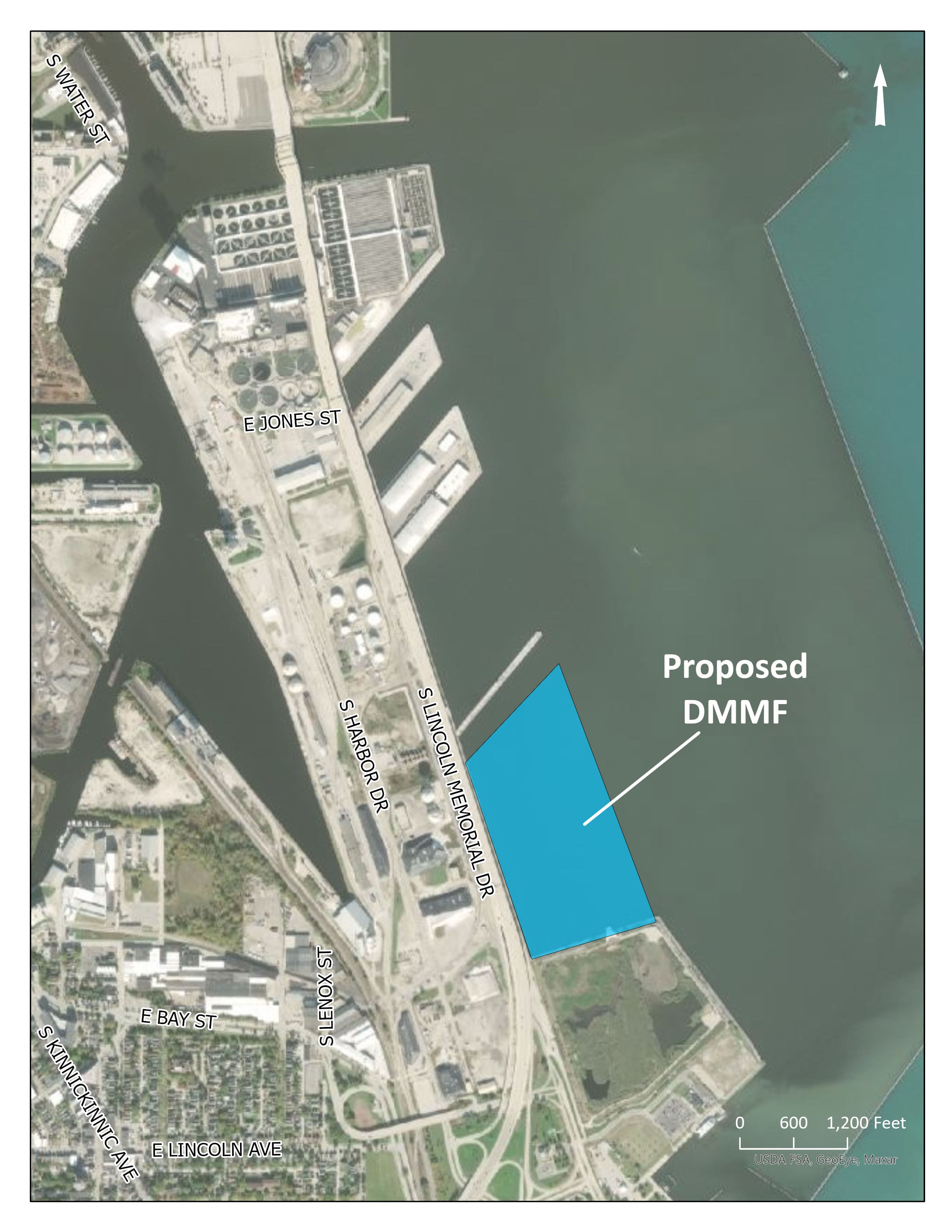 dredged materials facility map