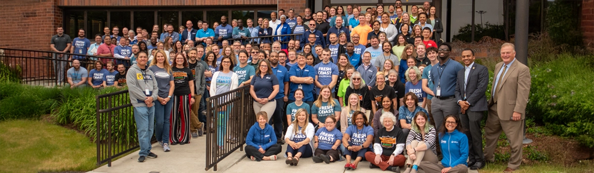 The MMSD team posing for photo outside of Headquarters.