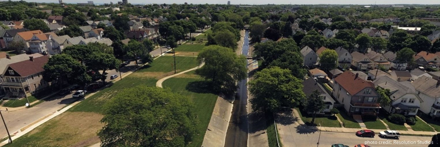 aerial view of 6th to 16th street in milwaukee