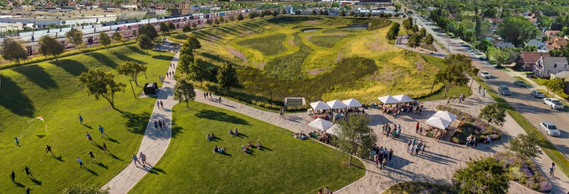 drone image of the west basin stormwater project