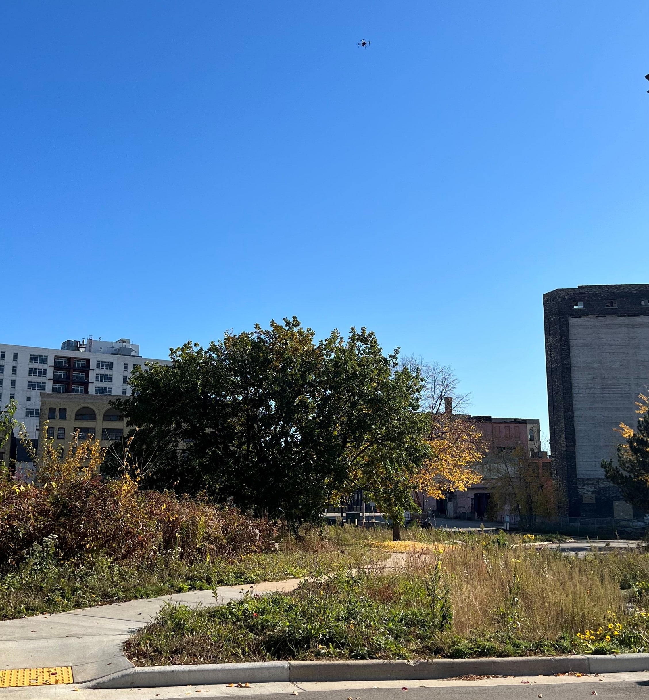 Drone in the sky to survey green infrastructure