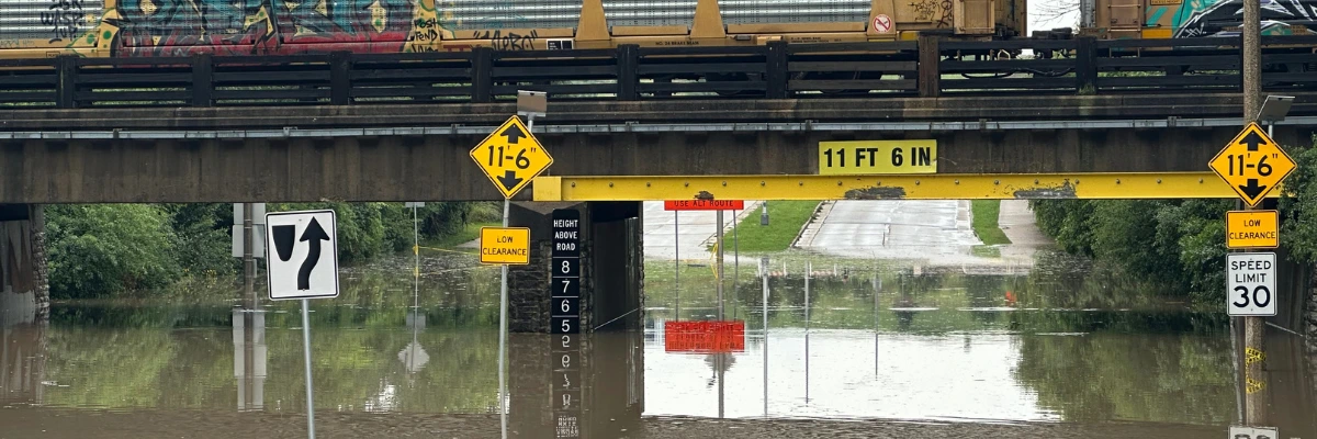 flooding under bridge in wauwatosa 