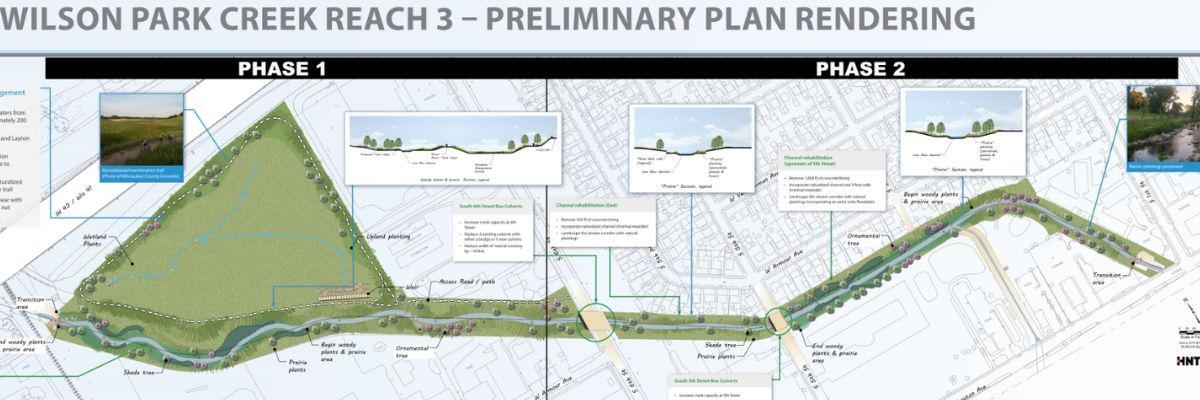 Wilson Park Creek Project Phase 1 Rendering Map MMSD