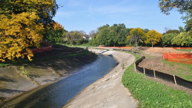 Pulaski Park Concrete Removal Before