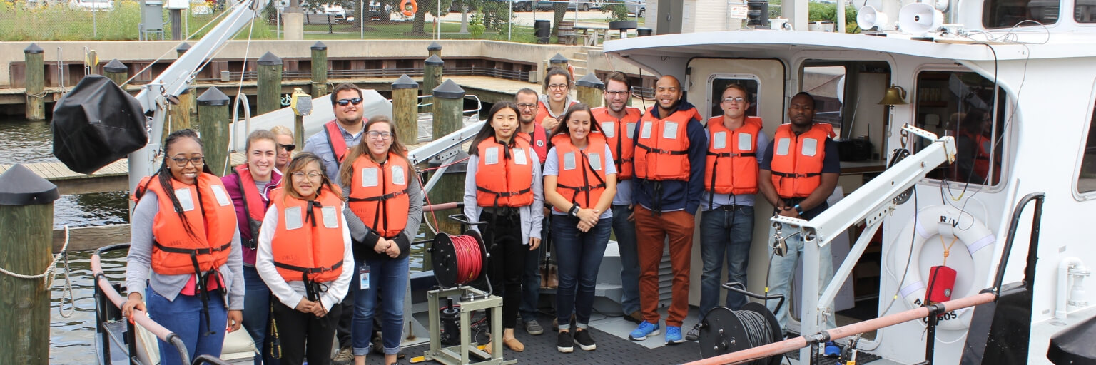 MMSD summer interns on Pelagos boat